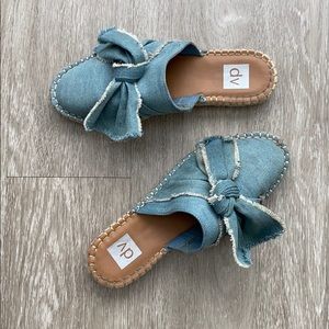 Blue jean mules